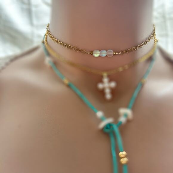 Gold plated handmade mermaid adjustable choker necklace non-tarnish - Picture 1 of 4